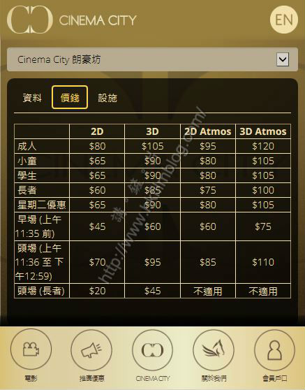 CinemaCityPrice