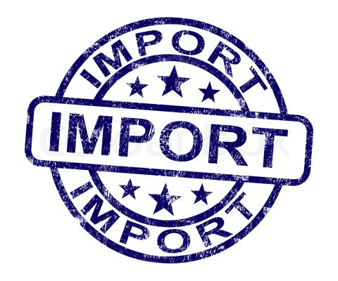 Import Stamp Showing Importing Goods